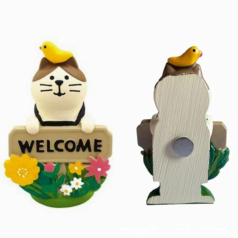 Resin Cute Cartoon Cat Fridge Magnetic Sticker Kawaii Zakka 3D Refrigerator Magnet Magnets Home Decoration Creative BirthdayGift
