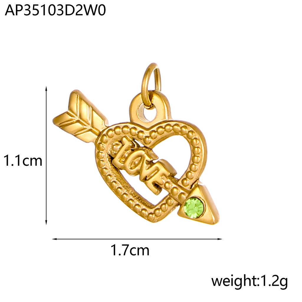 CARLIDANA Valentine's Day Gift Jewelry Shining Zircon Heart Love Charms 18K Gold Plated Titanium Steel Pendant For DIY Jewelry