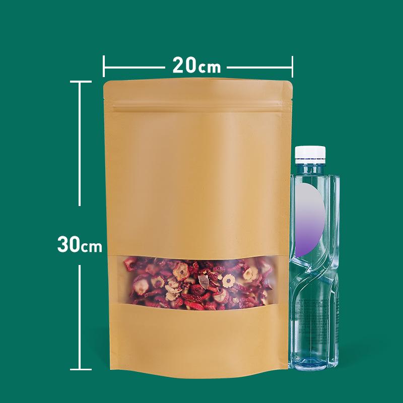 Self-Standing Kraft Ziplock Bag for Tea and Nuts Packaging