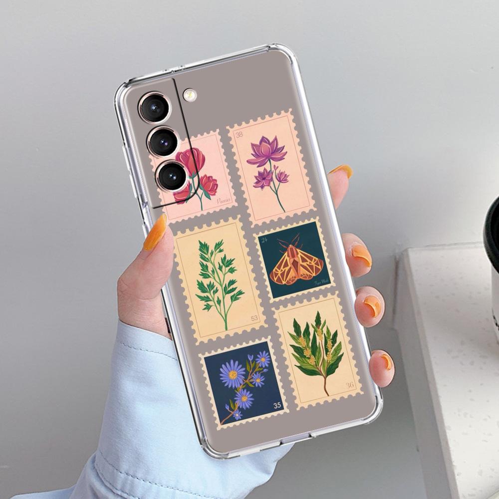 Phone Case For Samsung Galaxy S26 S25 S24 S23 S22 Ultra S20 S21 FE 5G Plus Soft Clear Cover Vintage Stamp Puzzle