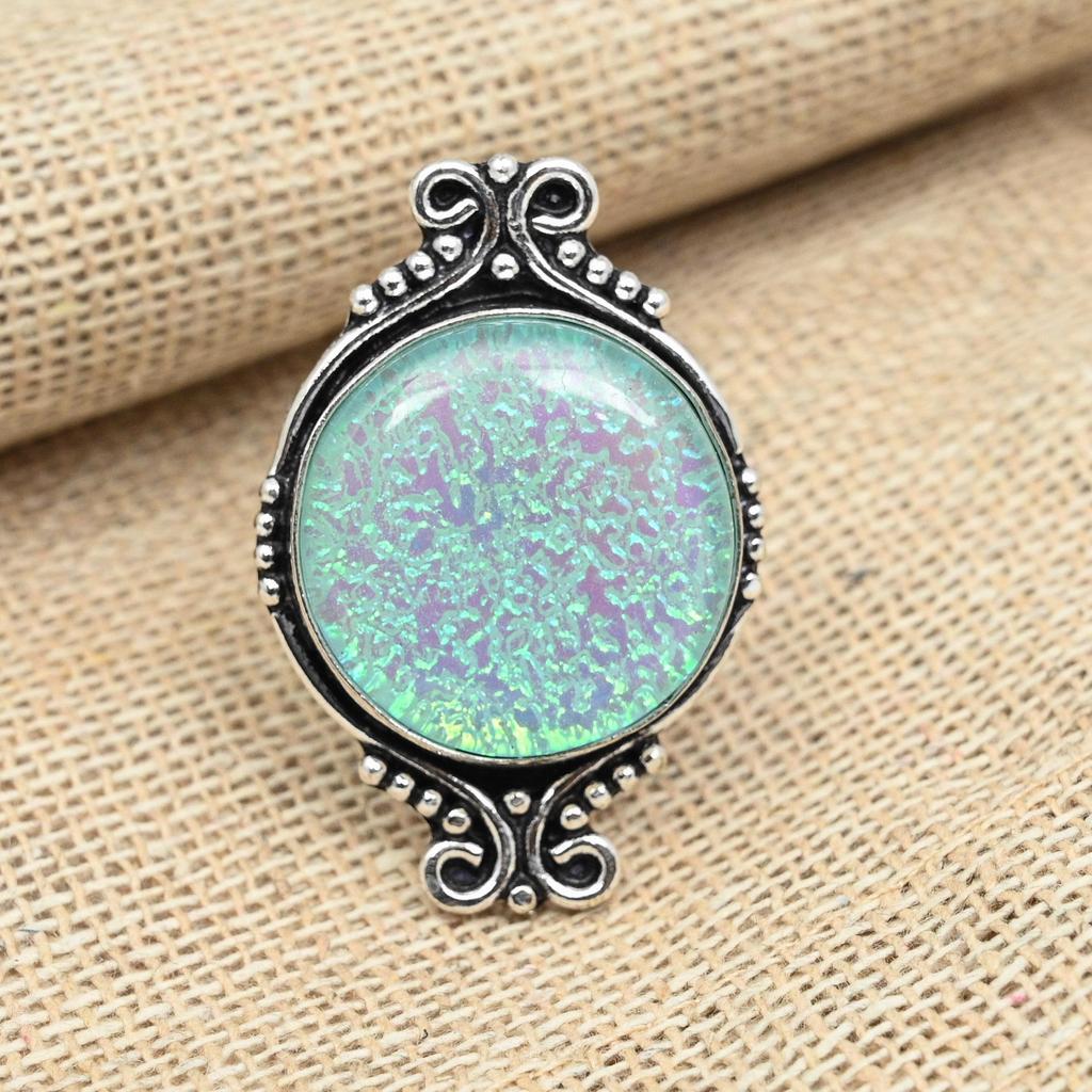 Australian Blue Triplet Opal Gemstone 925 Sterling Silver Handmade Ring Designer Jewelry
