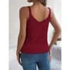 HNXC Spring Summer V-neck Hollowed-out Metal Buckle Halter Knitted Sweater for Vacation Women