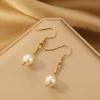 4pcs Gold-color Necklace Earring Bracelet Set Ladies Elegant Imitation-Pearls Collection Temperament Tassel Jewelry