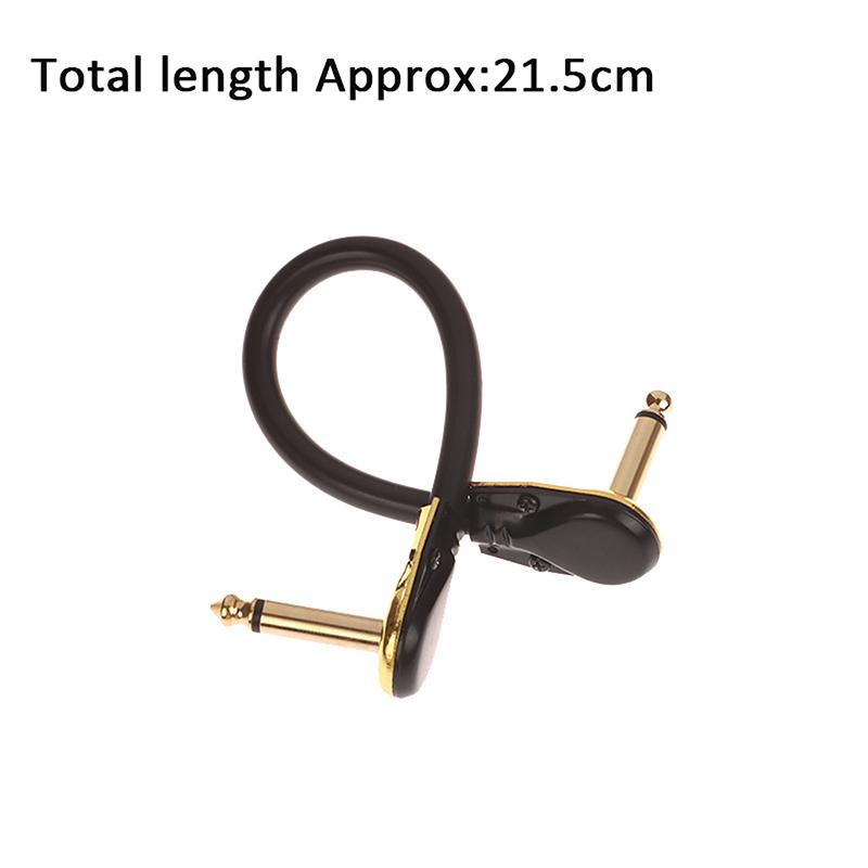 Anti-Noise Guitar Patch Cable 15/20/30Cm 1/4" Right Angle Oxygen-Free Audio Line For Guitar Effects Pedal Instruments Jack Plug