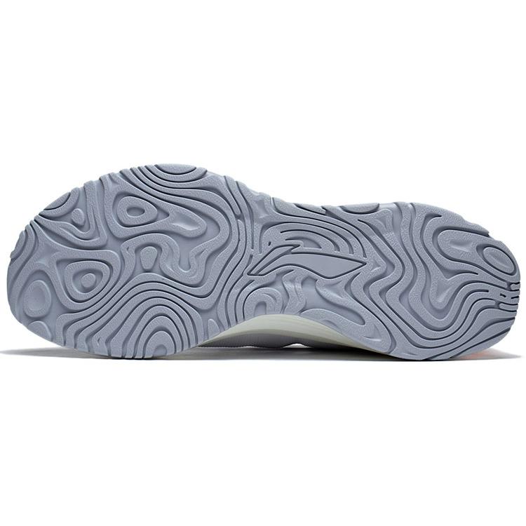 Li Ning YueYing Element Comfortable Fabric Cushioning Slip Resistant Rebound Low top Running Shoes Men's White Orange ARHS007-6