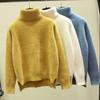 Navava Mock Neck Mink Fur Long Sleeve Knit Sweater Nk1860