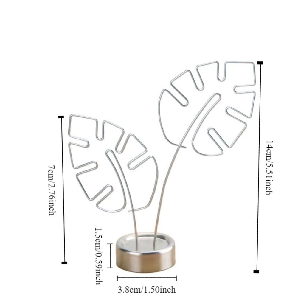 Leaf Vein Business Card Holder Metal Menu Holder Minimalism Photo Holder  Decor