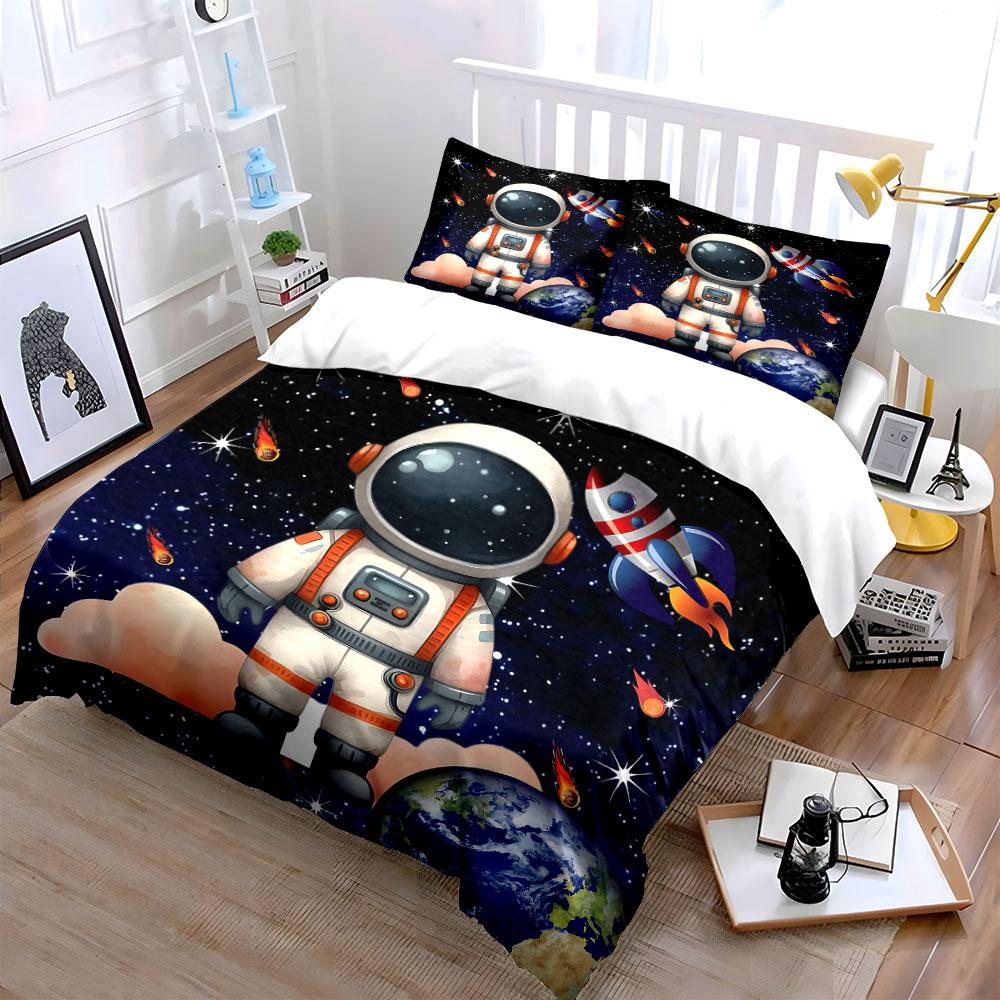 "Cosmic Explorer's Dreamy Odyssey" Bedding Sets Duvet Covers Pillowcases(1* Duvet Cover 2* Pillowcases Without Duvet Insert)