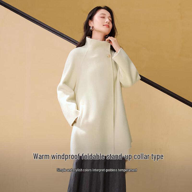

Xiangying Women s Double-Faced Wool & Cashmere Blend Winter Coat L