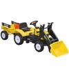 Children's Pedal Tractor with Front Loader and Trailer, Yellow/Black, Ages 3+