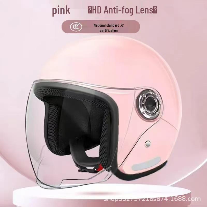 3C Certified Unisex Retro Half Helmet with Anti-fog Lens - Lightweight & Fashionable Safety Helmet Adult Watermelon Helmet