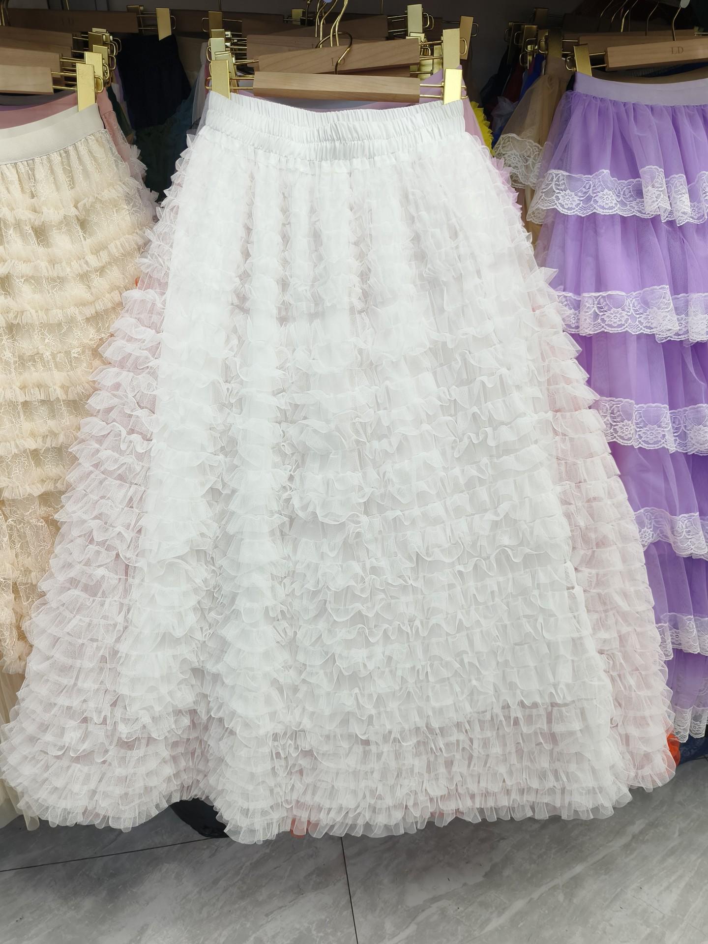2026 Early Spring Super Fairy Layered Lace Patchwork Long Skirt One Size
