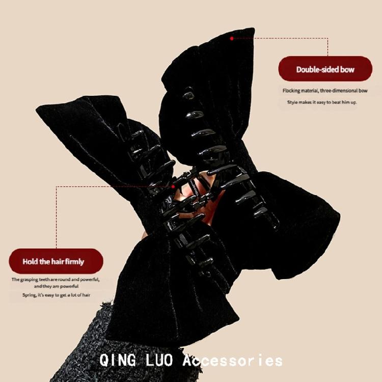 Fashion Hair Clip Bows Detailing Secure Spring Clamp Hair Decoration For Workouts Office Or Casual Outings