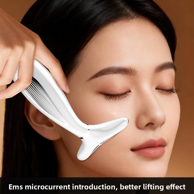 Dispositivo de belleza facial con microcorriente EMS y terapia de luz para estiramiento y reafirmación