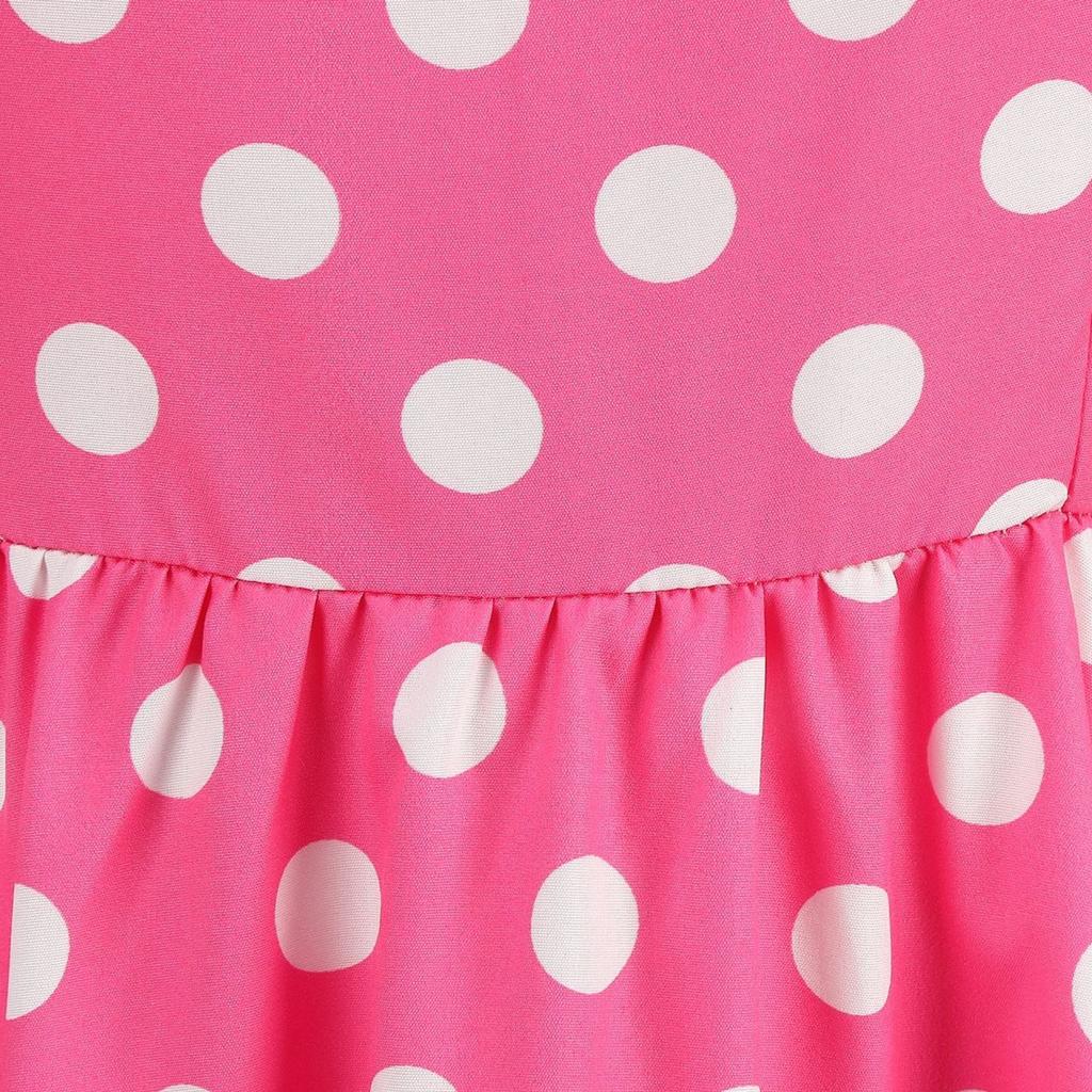GMXIA Women's Sexy Halter Wrap Breast Polka Dot Print Ruffled A-line Swing Dress