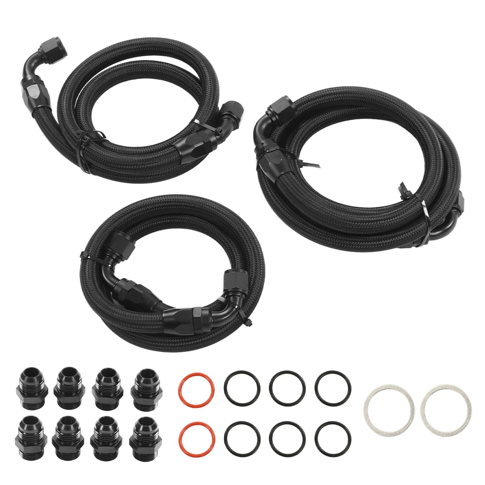 

Transmission Cooler Line Fitting Kit Nylon Layer Heatproof for Duramax 6.6L LLY LBZ LMM 2006‑2010