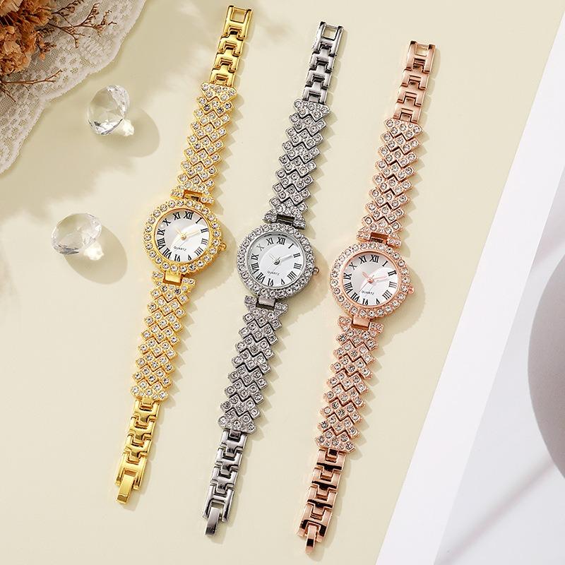 Popular fashion Roman pattern diamond-encrusted women's watch women's watch quartz watch bracelet women's watch manufacturer spot