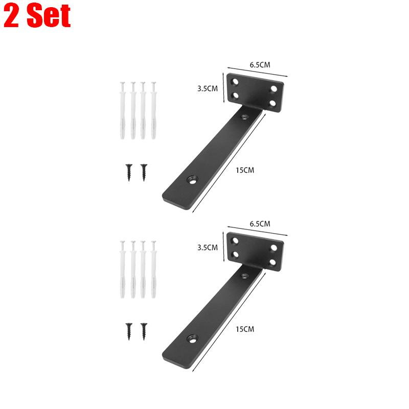 Metal Floating Shelf Brackets Heavy Duty 90 Degree Support Bookshelf Holders L-shape Partition Wall Shelves Bracket with Screw