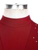 Womens Shiny Rhinestone Lyrical Dance Dress Mock Neck Sleeveless Open Back Twist Front Sheer Mesh Overlay Leotard
