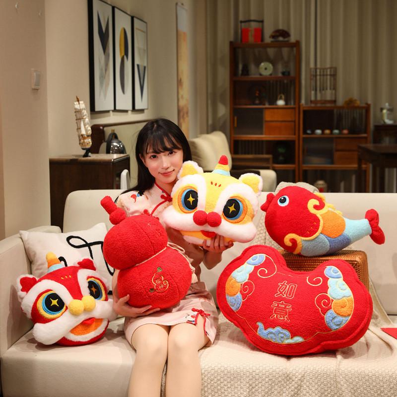 Chinese New Year Plush Sugar Cane Firework Decorative Dolls For Living Room And Sofa Decor