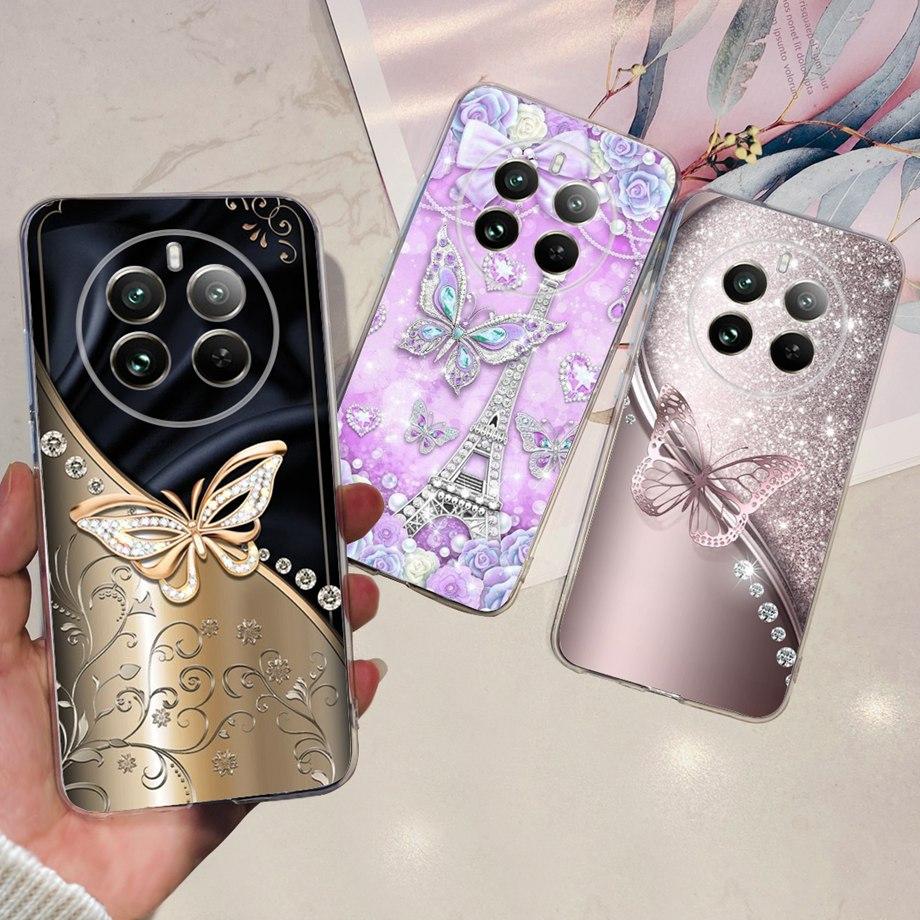 For Realme 12 Pro Plus Case Soft Clear TPU Silicone Phone Case For Realme 12 Pro Pro+ Cute Cartoon Shockproof Back Cover Fundas