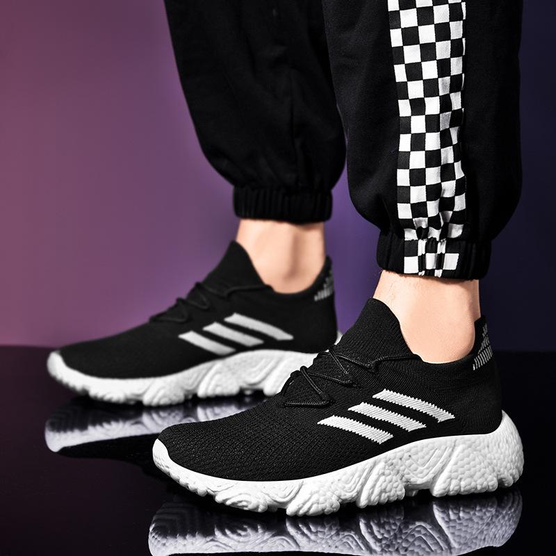 

Lazy socks shoes men s soft-soled fly-woven mesh casual shoes one-pedal men s shoes sports shoes lightweight running shoes 46