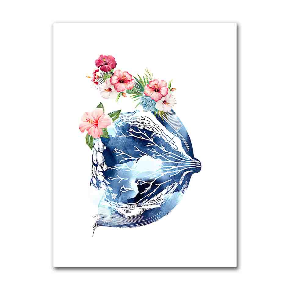 Flower Breast Uterus Kidney Liver Anatomy Wall Art Canvas Painting Nordic Posters And Prints Wall Pictures For Doctors Office