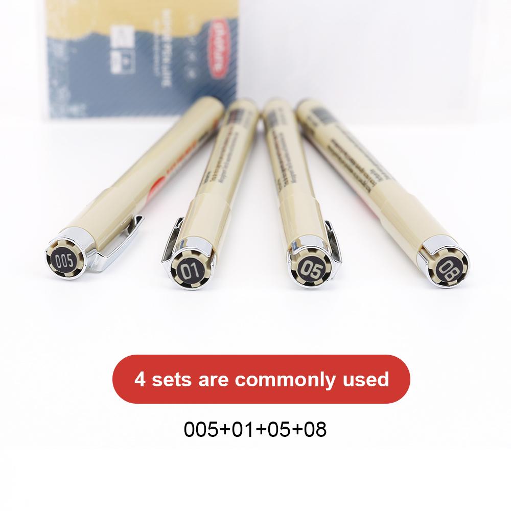 12 Tip Pigment Liner Micron Ink Marker Pen for Manga Draw Sketching Needle Pen Hook Line Pen Sketch Stationery Set Art Supplies