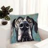 1Pc Great Dane Portrait Print Throw Pillow Cover,Suitable For Sofa,Bedroom,Living Room,A Stylish Gift For Animal Lovers