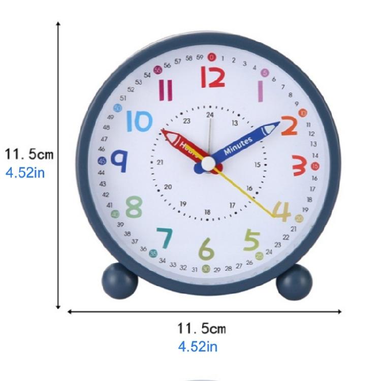 Kids Alarm Clock Bedsides Girls Boys Quiet No Ticking Battery Operated Analog Clock with Night Light Colorful Design