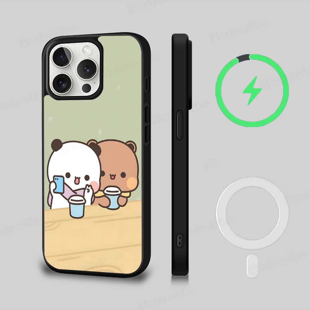 BUBU DUDU Cartoon Magnetic Matte Phone Case For IPhone 16 17 15 14 13 12 11 For Magsafe Wireless Charge Cover