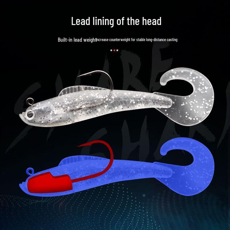 Oeny 12g Curly Tail Lead-Weighted Soft Fishing Lure