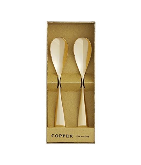 

COPPER the cutlery Ice Cream Spoon Gold Mirror Pair Set Couple Gift Box Present Melt and scoop with the heat of your hands Thermal conductivity Pure