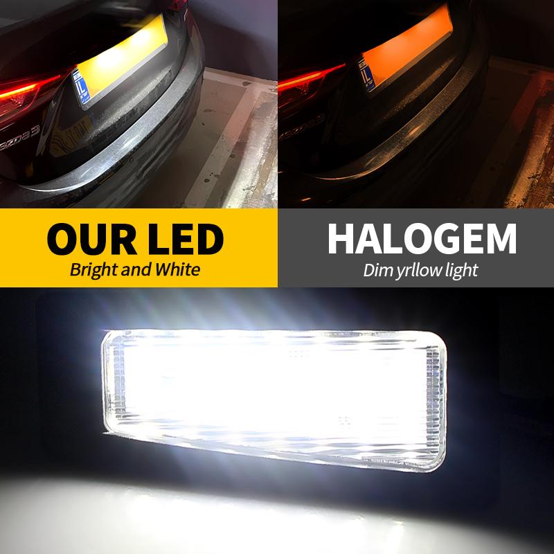 2PCS LED Number Plate Lamp For Mazda CX-3 2016-up 3 Axela BM/BN 2013-2018 3 (Gen3) 2014-2018 White License Plate Light Assembly
