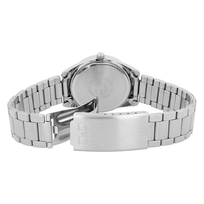 Montre - Q&Q - Q82B-002PY - 34 mm boîtier argent - cadran rose - bracelet acier 16 mm