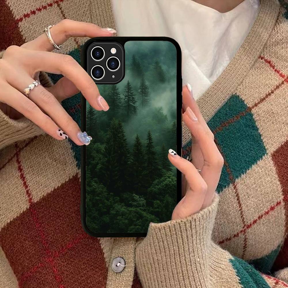 Mountain Forest Phone Case Wireless Charging PC+TPU For IPhone 11 12 13 14 15 16 17 Pro Max Plus Case
