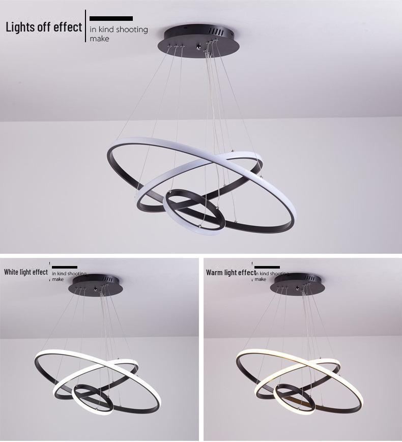 Nordic Modern Golden Ring Chandelier for Living Room, Duplex, Lobby, Bedroom, or Restaurant.