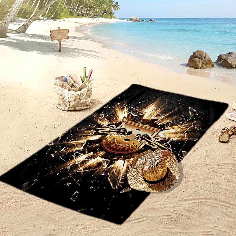 RB Leipzig Football Print Beach Towel, Large Soft Quick Dry Towel for Beach Camping Swimming