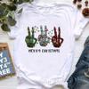 Santa Claus Riding A Dolphin Print Tshirt for Girls White Casual Christmas Gift Tshirt Fashionable Shortsleeved Tshirt Women