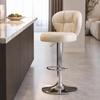 HeightAdjustable Bar Stool Ergonomic Upholstered with Backrest HighResilience Seating for