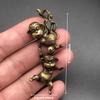 1Pc Antique Copper Climbing Monkey Figurine Miniature Desktop Ornament Hanging Brass Funny Animal Home Decoration Accessories