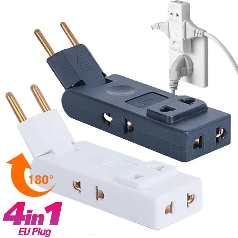 4 In 1 EU Outlet Converter 180° Rotatable Socket EU Plug to US Plug Adapter For Mobile Phone Charging Wall Socket Power Adapter