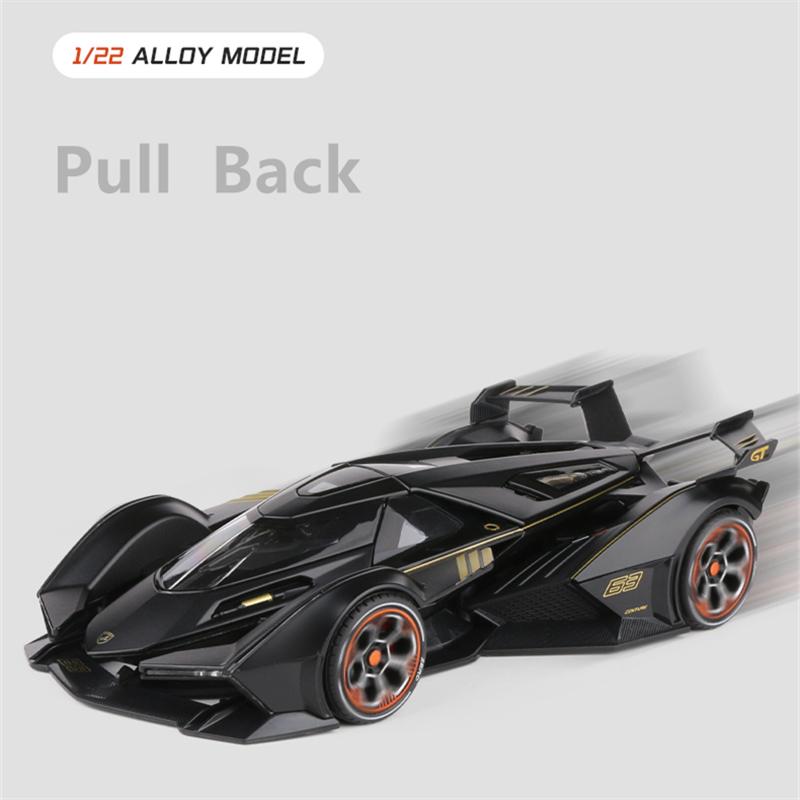 1/22 Lamborghini V12 Vision GT Gran Turismo Alloy Concept Model sportovního auta tlakově lité kovové simulace modelu autíčka Zvuk a světlo Dětský dárek