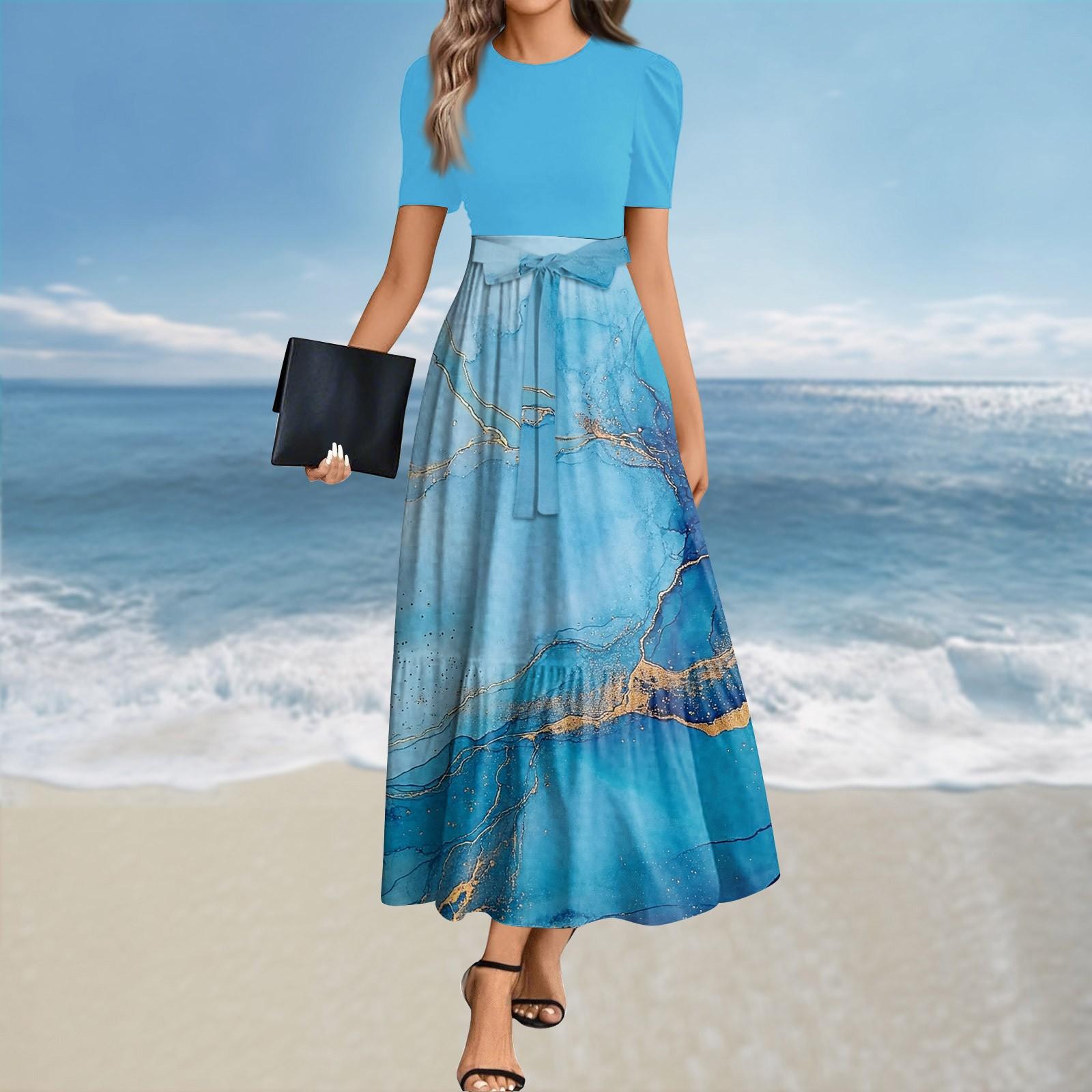 

Женское летнее платье свободного покроя для пляжного отдыха, повседневное платье-жилет с глубоким V-образным вырезом, элегантное платье-рубашка S