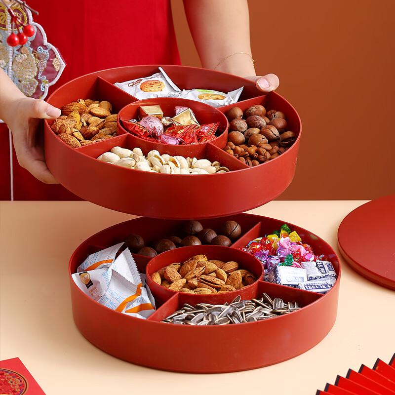 Rotatable Lucky Cat Divided Snack & Fruit Tray