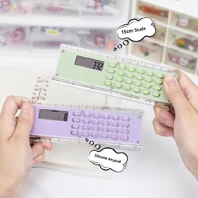 Calculator Electronic cu 8 Cifre pe Riglă de 15cm Instrument Portabil Pentru Sala de Clasă Birou Scară de Măsurare Cadou