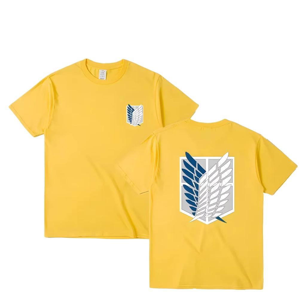 Attack On Titan T-shirt Wings of Freedom Short Sleeve Ackerman Mikasa Eren Jaeger Men Cotton Tops Summer Oversized O-Neck Tee