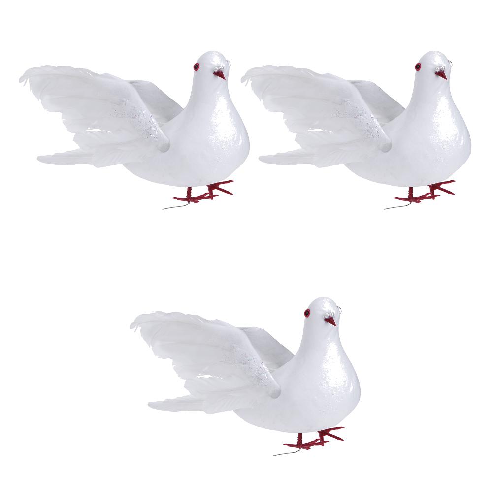 5-1pc  Artificial White Pigeon Foam Doves Peace Doves For Wedding Dec Birds Animal Decoration Pigeons Bird Crafts DIY Bird Decor