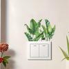 Frische Bananenblatt-Schalteraufkleber im Landhausstil mit bunten Gänseblümchen, Selbstklebende Dekoration für Steckdosen zu Hause