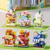 LEGO-Compatible Dream House Burger & Milk Tea Shop Micro Building Blocks Educational Display Toy